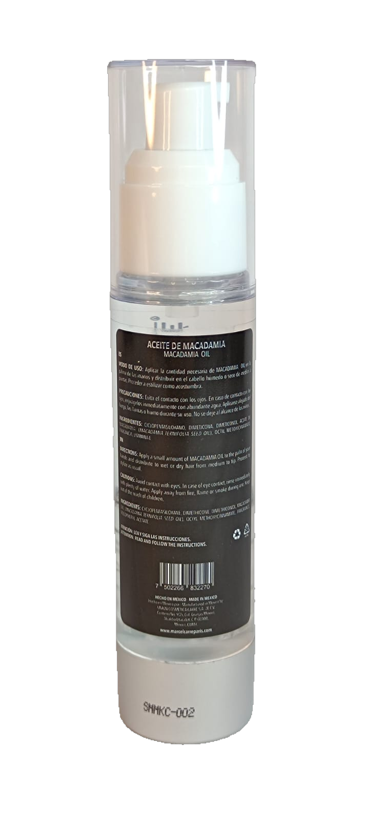 Marcel Carre Aceite de Macadamia 50ml - Protege y da brillo al cabello