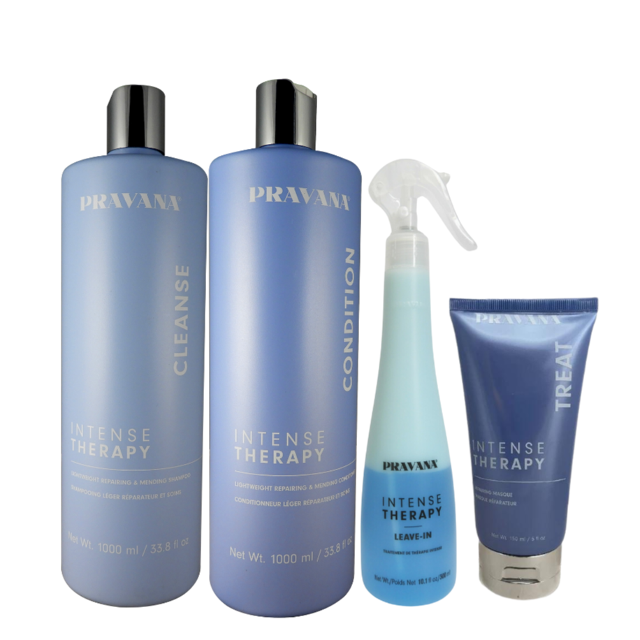 Pravana Kit Intense Therapy Shampoo 1Lt + Acondicionador 1Lt + Leave In 300ml + Mask 150ml