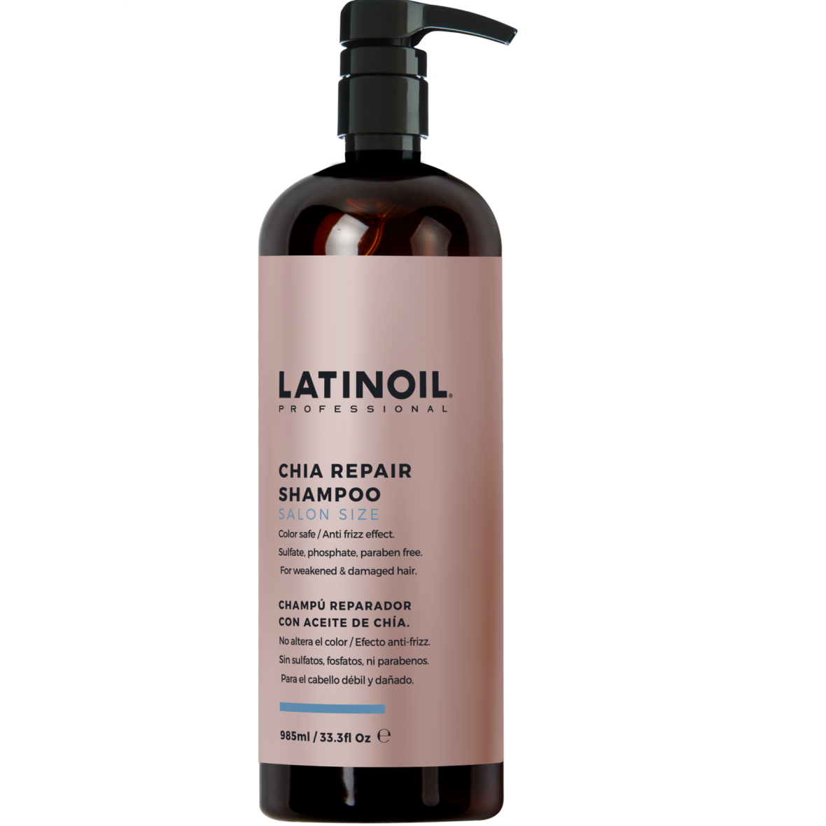 LatinOil Chia Repair Shampoo 985ml - Restaura cabello débil y dañado, es libre de sulfatos, parabénos y fosfátos