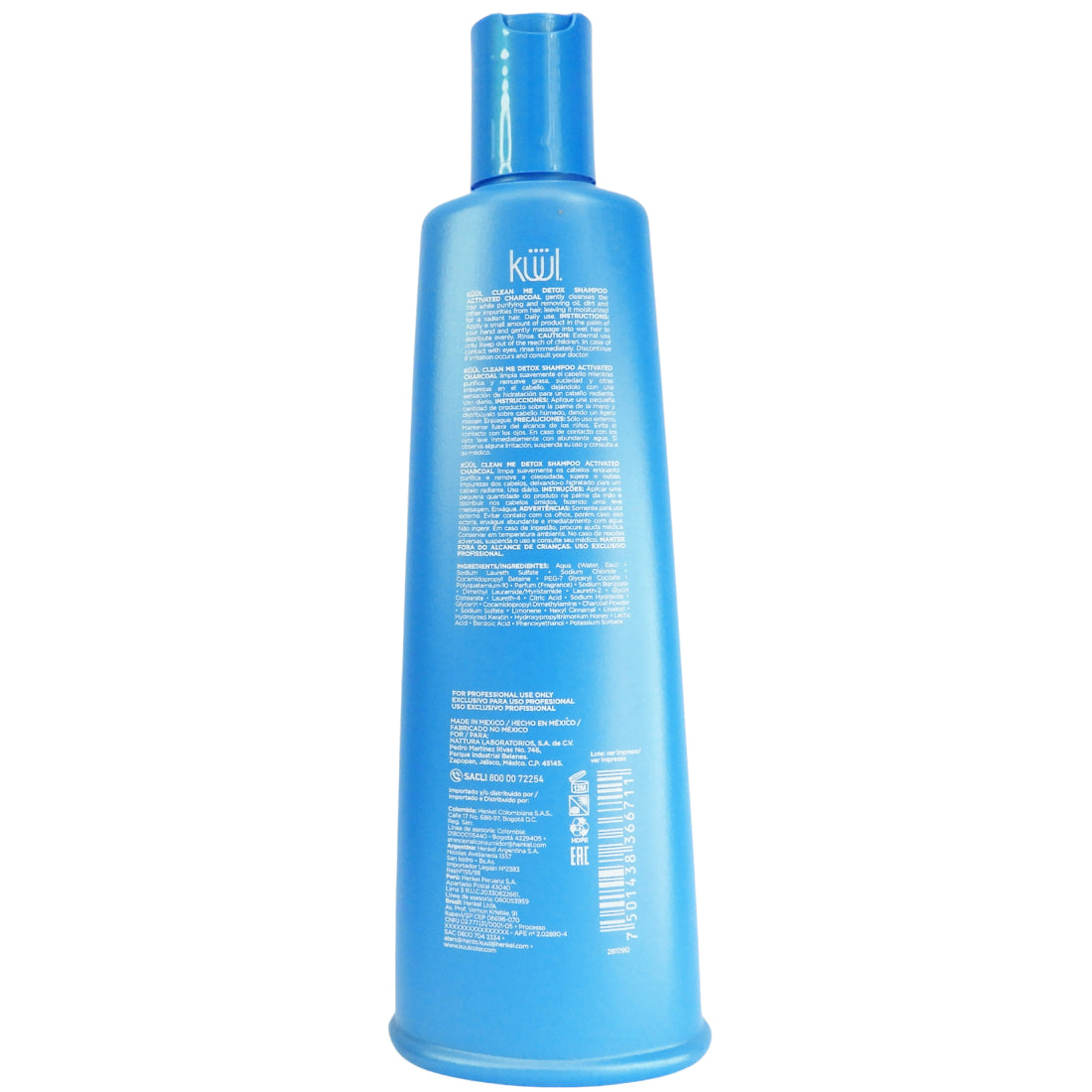 Clean Me Detox  Shampoo 300ml - Con carbón activado para todo tipo de cabello