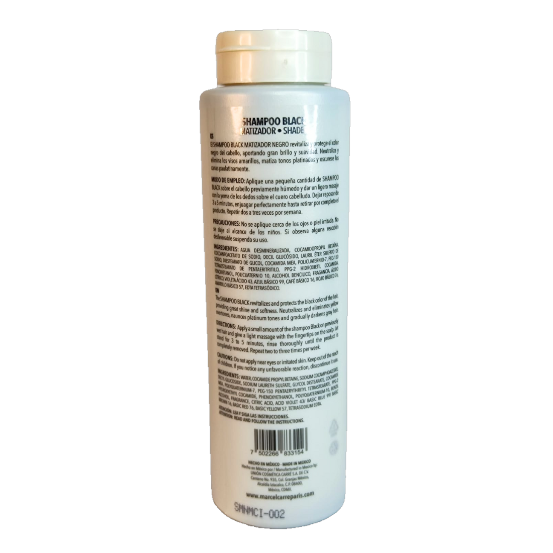 Marcel Carre Shampoo Black 300ml - Obscurece gradualmente las canas