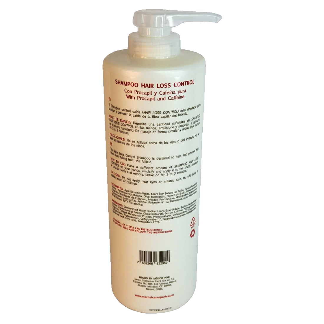 Marcel Carre Shampoo Hair Loss 1000ml - Control Caida
