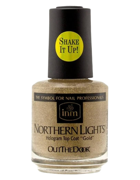 Northern Lights Dorado 15ml - Top Coat de ligeros destellos holográficos dorados
