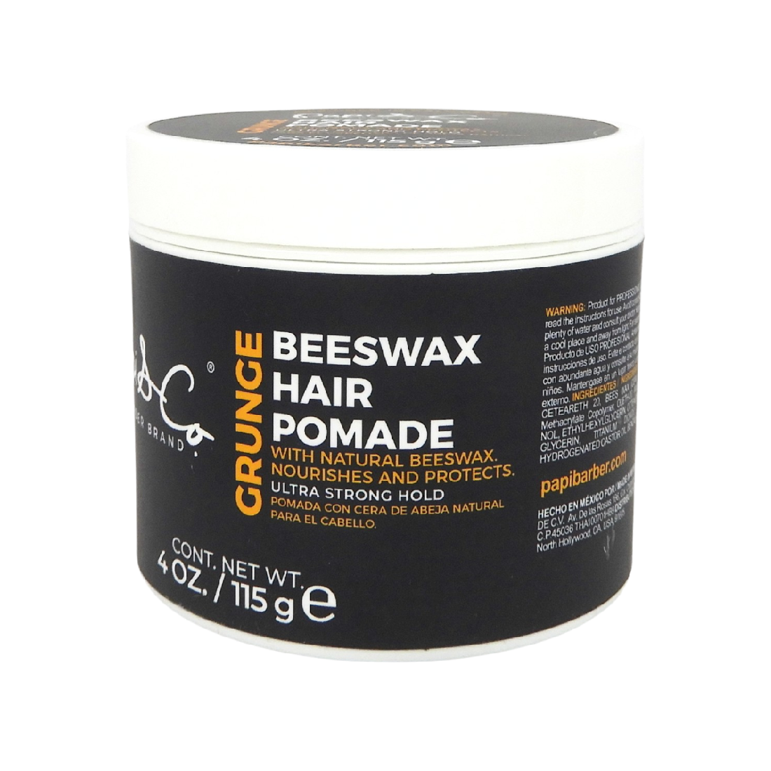 Papi & Co Grunge Beeswax Hair Pomade 115 g - Pomada con cera de abeja, fijación fuerte