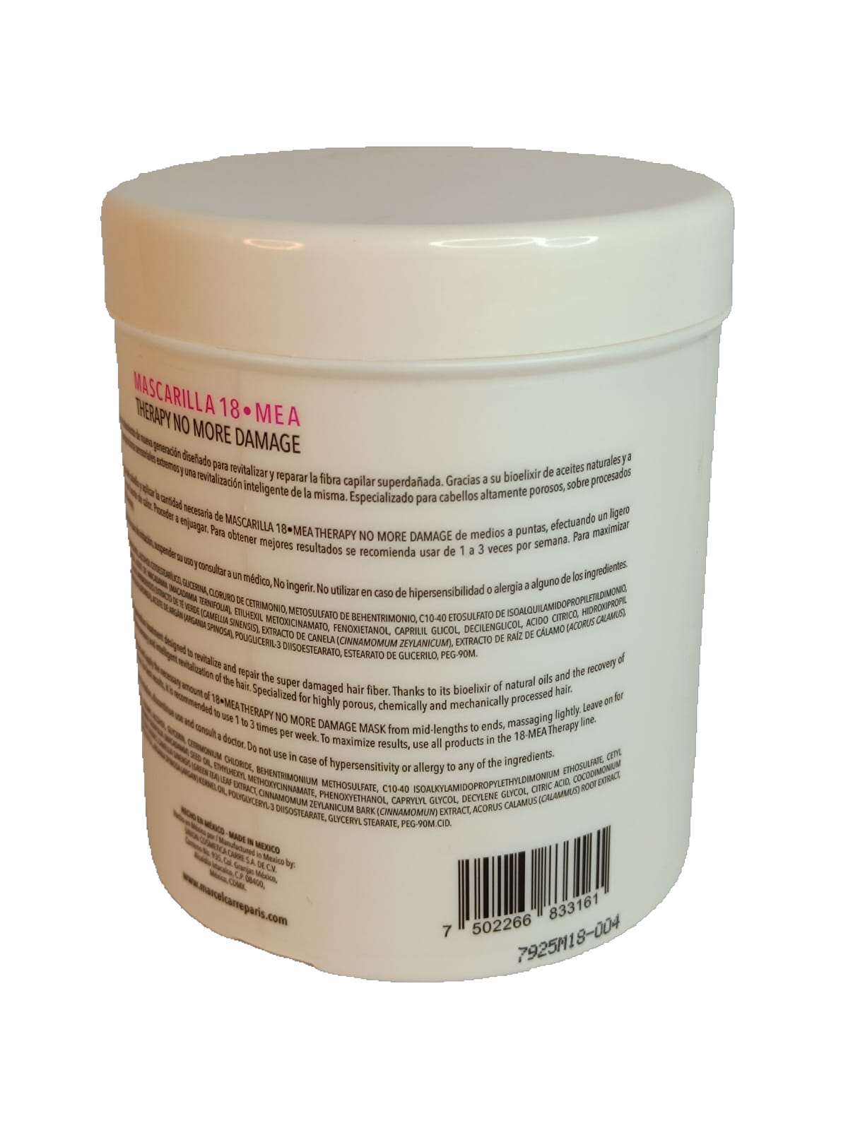 Marcel Carre Mascarilla 18*MEA 500ml - Tratamiento intensivo, revitaliza y reconstruye