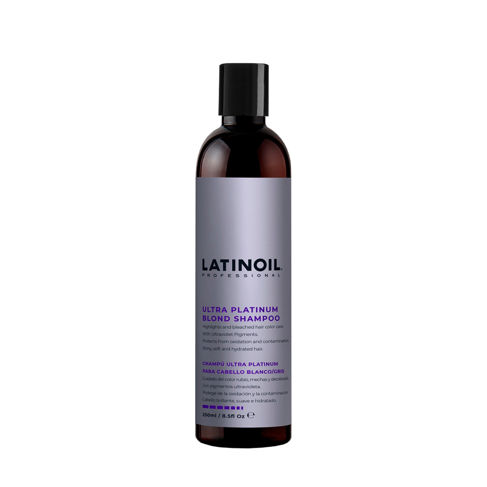 Latinoil Ultra Platinum Blond Shampoo 250ml - Matiza cabello rubio, mechaa y decoloraciones