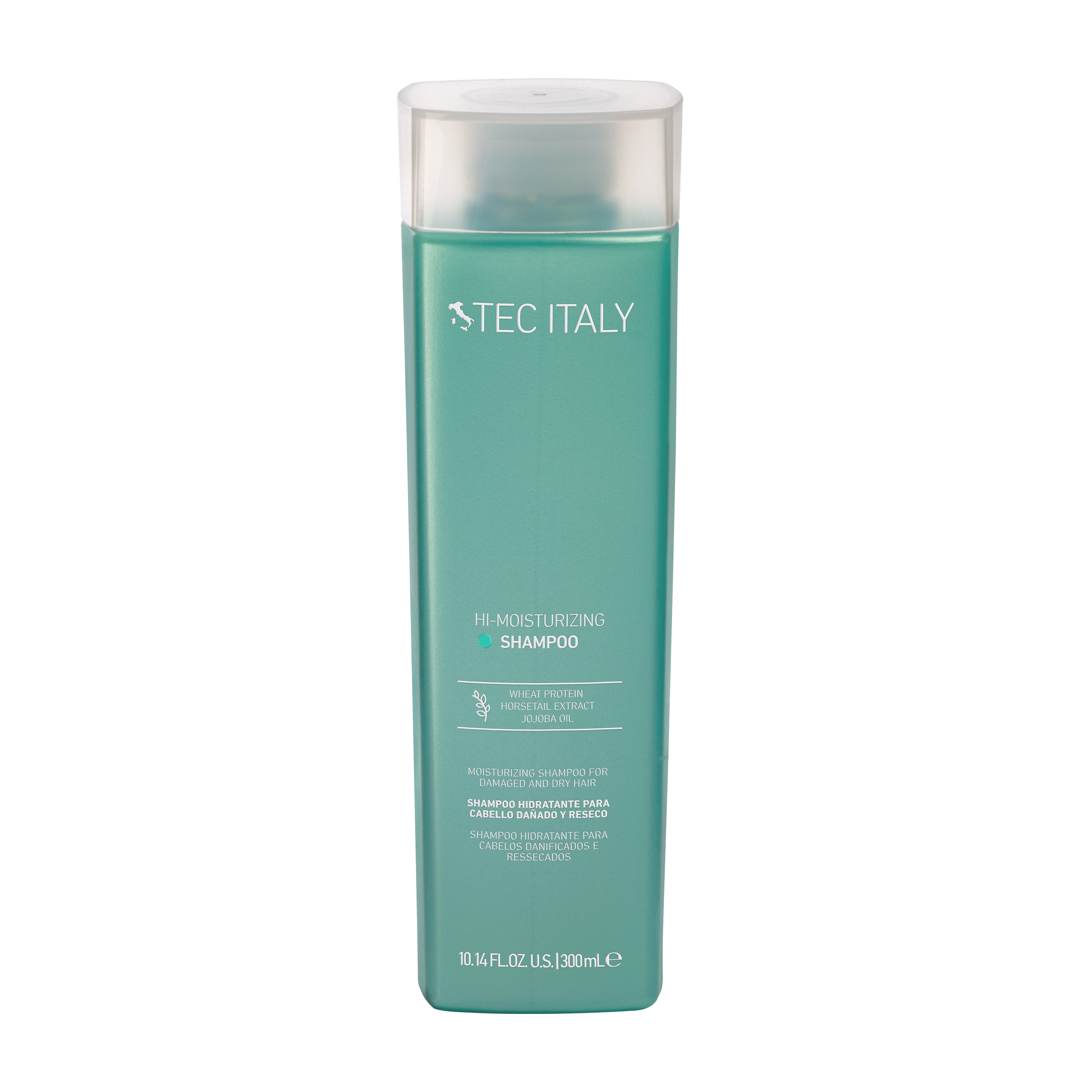 Tec italy hi moisturizing shampoo altamente hidratante y libre de sulfatos para una limpieza suave. 