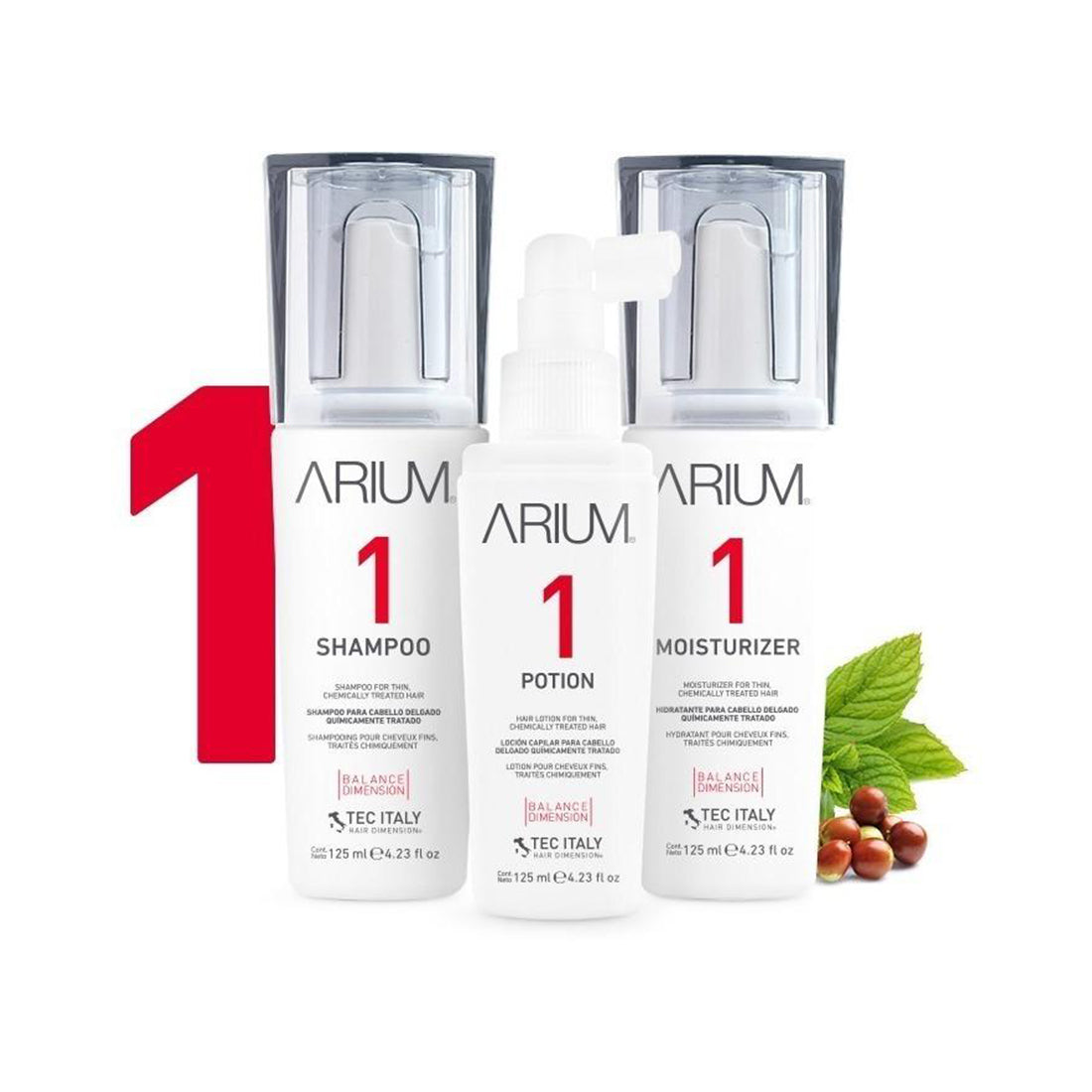Kit Arium 1 - Sistema para cuero cabelludo y cabello químicamente tratado y delgado.
