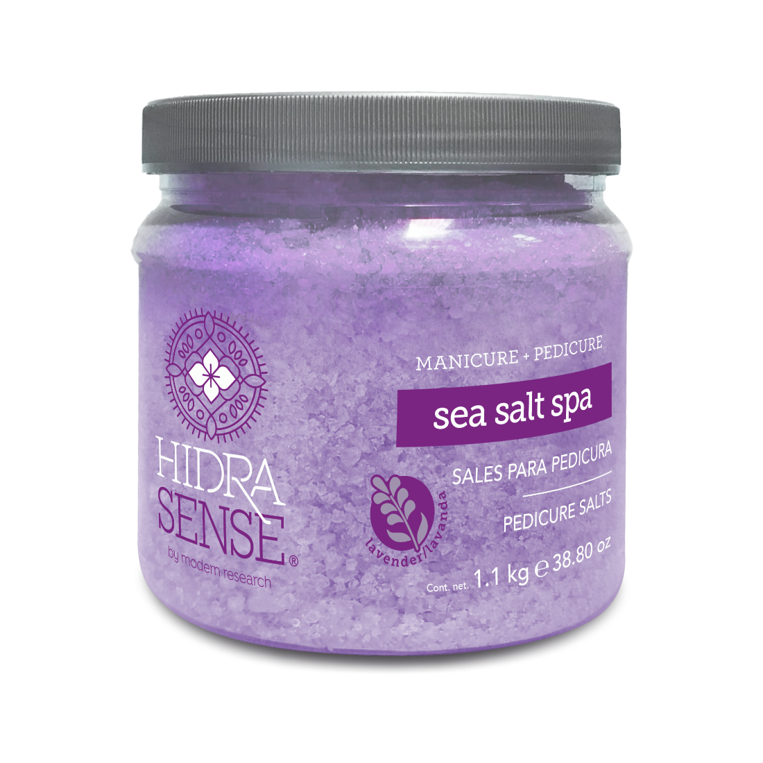 HidraSense Sales Spa Lavanda 500gr -  Purifican la piel, ayudan a eliminar el sudor y limpiar los poros